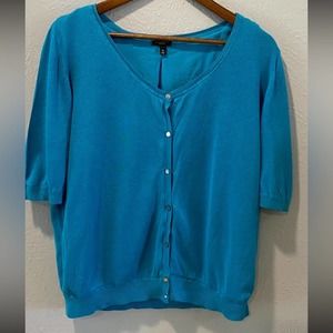 Stunning & Lightweight Teal Talbot's Silk Cotton Blend Sweater Womens Size XL